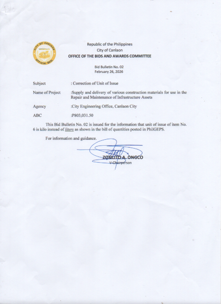 Bid Bulletin No. 2